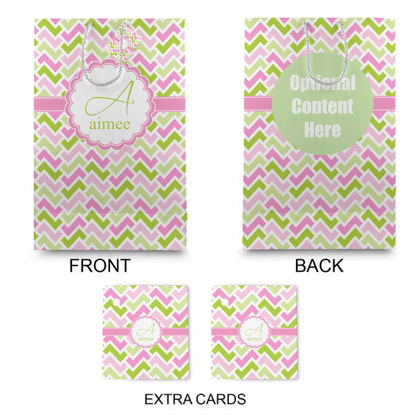 Pink & Green Geometric Large Gift Bag - Approval