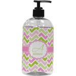 Pink & Green Geometric Plastic Soap / Lotion Dispenser (Personalized)