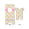 Pink & Green Geometric Large Phone Stand - Front & Back
