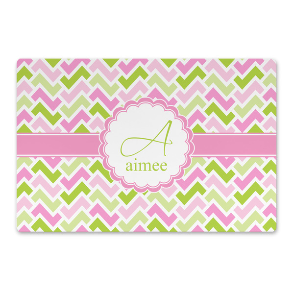 Custom Pink & Green Geometric Large Rectangle Car Magnet (Personalized)