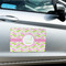 Pink & Green Geometric Large Rectangle Car Magnets- In Context