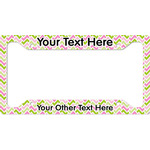 Pink & Green Geometric License Plate Frame (Personalized)