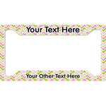 Pink & Green Geometric License Plate Frame - Style A (Personalized)