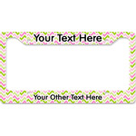 Pink & Green Geometric License Plate Frame - Style B (Personalized)