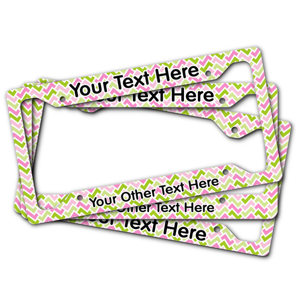 Pink & Green Geometric License Plate Frames - (PARENT MAIN)
