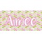 Pink & Green Geometric Personalized Front License Plate