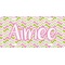 Pink & Green Geometric Front License Plate (Personalized)