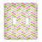 Pink & Green Geometric Light Switch Cover (2 Toggle Plate)