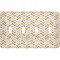 Pink & Green Geometric Light Switch Cover (4 Toggle Plate)