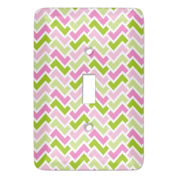 Custom Pink & Green Geometric Light Switch Cover