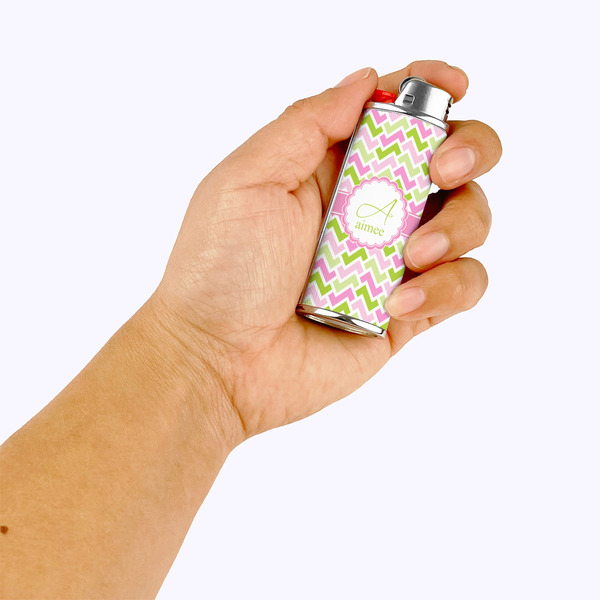 Pink & Green Geometric Lighter Case - LIFESTYLE