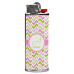 Pink & Green Geometric Case for BIC Lighters (Personalized)