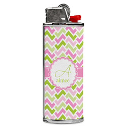 Pink & Green Geometric Case for BIC Lighters (Personalized)
