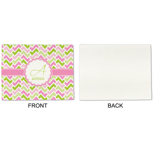 Pink & Green Geometric Linen Placemat - APPROVAL Single (single sided)