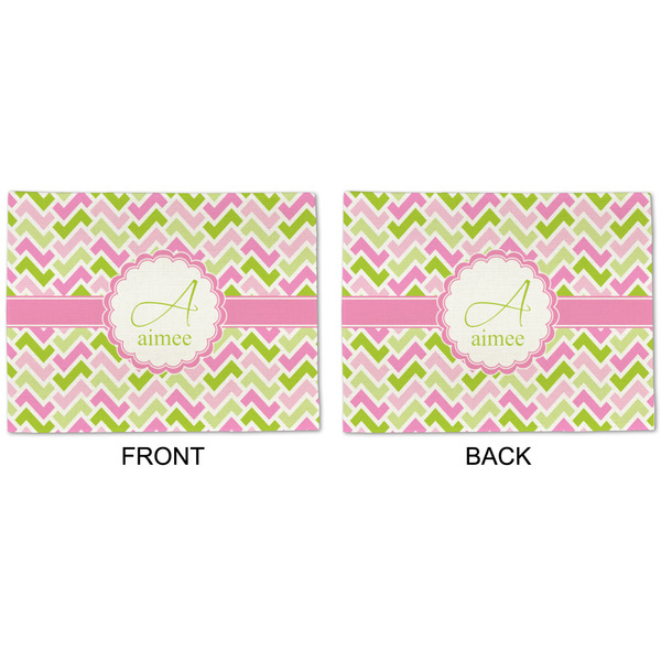 Pink & Green Geometric Linen Placemat - APPROVAL (double sided)