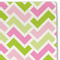 Pink & Green Geometric Linen Placemat - DETAIL