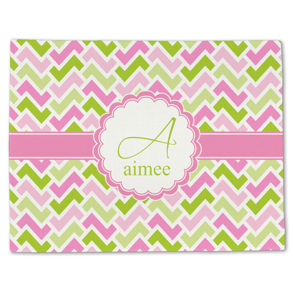 Pink & Green Geometric Linen Placemat - Front