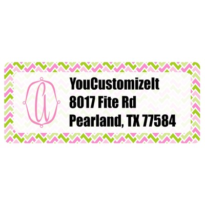 Pink & Green Geometric Return Address Labels (Personalized)