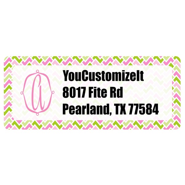 Custom Pink & Green Geometric Return Address Labels (Personalized)