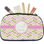 Pink & Green Geometric Makeup / Cosmetic Bag - Medium (Personalized)