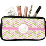 Pink & Green Geometric Makeup / Cosmetic Bag - Small (Personalized)