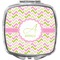 Pink & Green Geometric Compact Makeup Mirror (Personalized)
