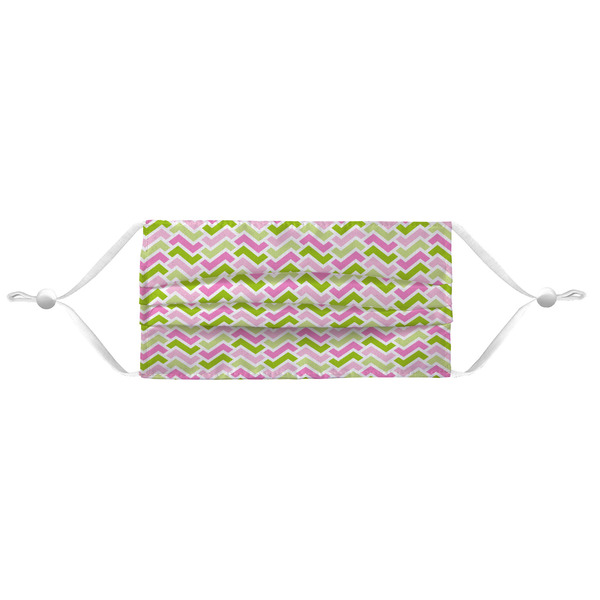 Pink & Green Geometric Mask - Pleated (new) APPROVAL