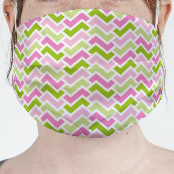 Custom Pink & Green Geometric Face Mask Cover