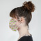 Pink & Green Geometric Mask - Side View on Girl