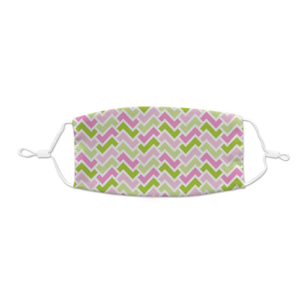 Custom Pink & Green Geometric Kid's Cloth Face Mask - XSmall