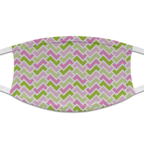 Custom Pink & Green Geometric Cloth Face Mask (T-Shirt Fabric)