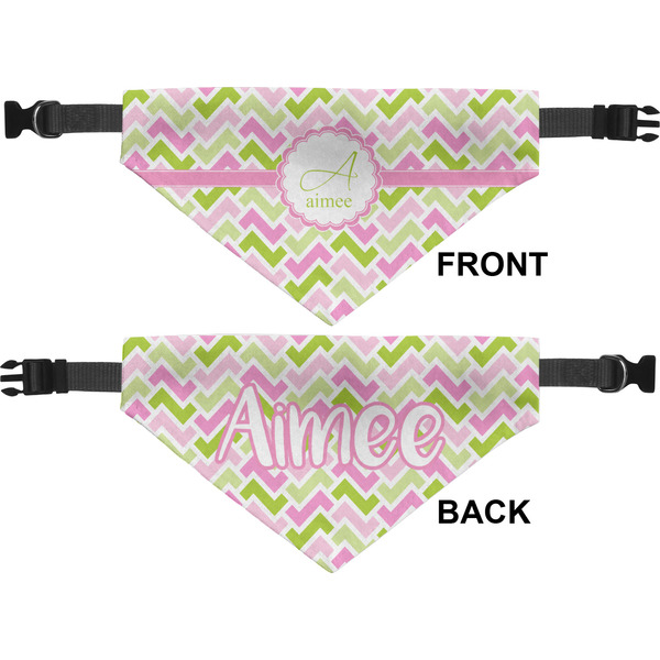 Pink & Green Geometric Medium Dog Bandana Approval