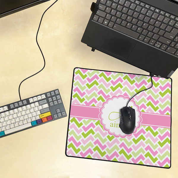 Pink & Green Geometric Medium Gaming Mats - LIFESTYLE