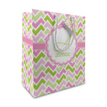Pink & Green Geometric Medium Gift Bag (Personalized)