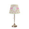 Pink & Green Geometric Poly Film Empire Lampshade - On Stand