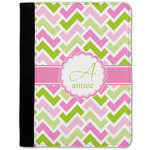 Pink & Green Geometric Notebook Padfolio - Medium w/ Name and Initial