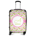 Pink & Green Geometric Suitcase - 24" Medium - Checked (Personalized)
