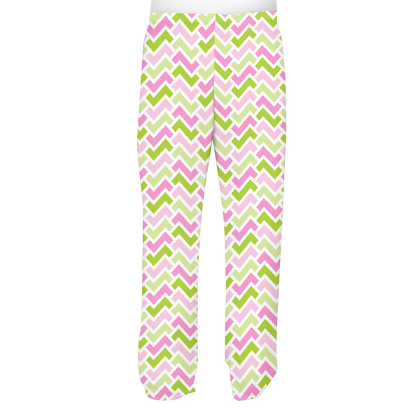 Pink & Green Geometric Men's Pjs Back - on model
