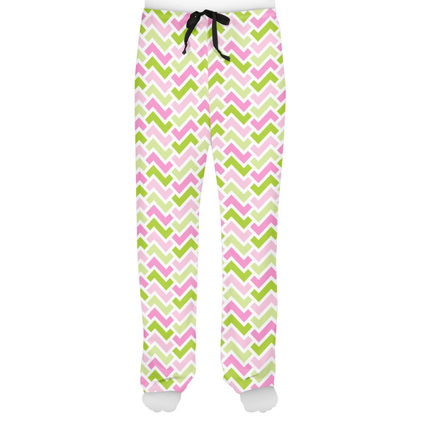 Pink & Green Geometric Men's Pjs Front - on model