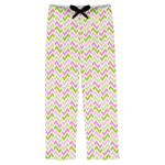 Pink & Green Geometric Mens Pajama Pants - S
