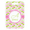 Pink & Green Geometric Metal Luggage Tag - Front Without Strap