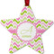 Pink & Green Geometric Metal Star Ornament - Front