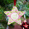 Pink & Green Geometric Metal Star Ornament - Lifestyle