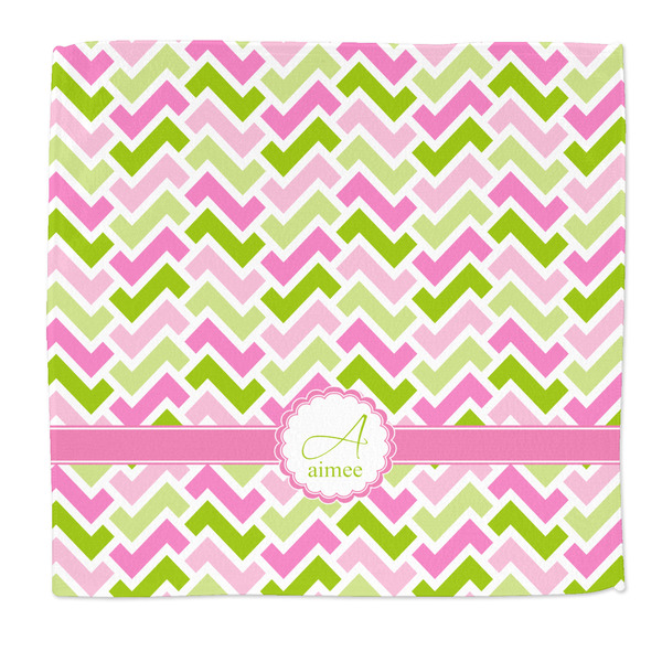 Custom Pink & Green Geometric Microfiber Dish Rag (Personalized)