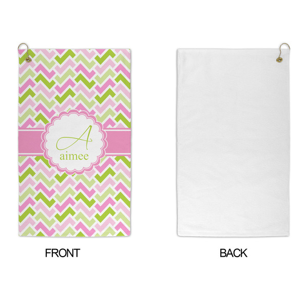 Pink & Green Geometric Microfiber Golf Towels - APPROVAL