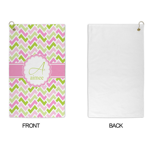 Pink & Green Geometric Microfiber Golf Towels - APPROVAL