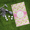 Pink & Green Geometric Microfiber Golf Towels - LIFESTYLE