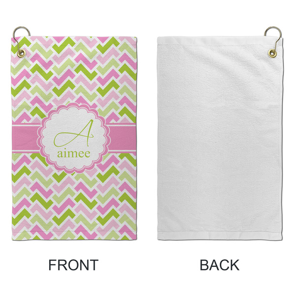 Pink & Green Geometric Microfiber Golf Towels - Small - APPROVAL