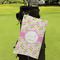Pink & Green Geometric Microfiber Golf Towels - Small - LIFESTYLE