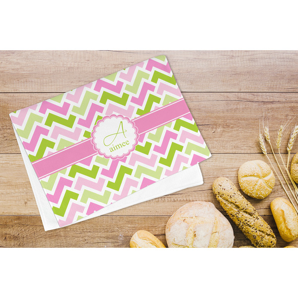 Pink & Green Geometric Microfiber Kitchen Towel - LIFESTYLE